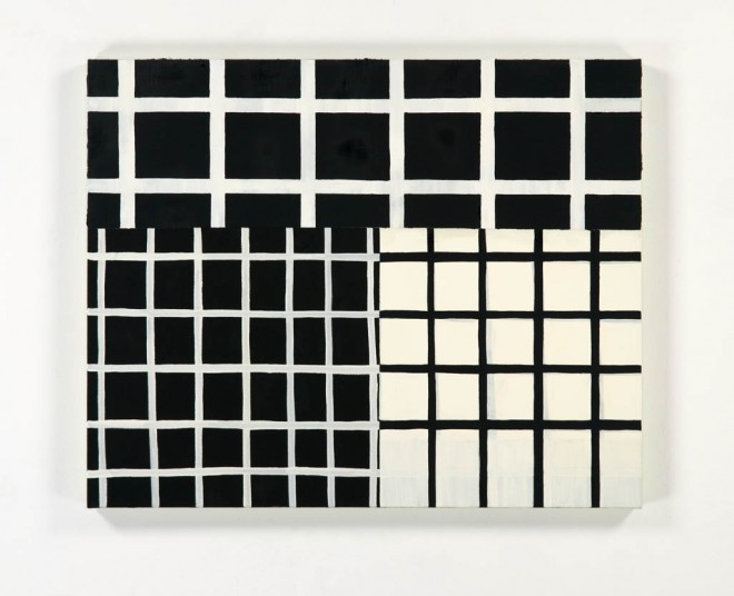 Untitled (overlapping grids in black and white)