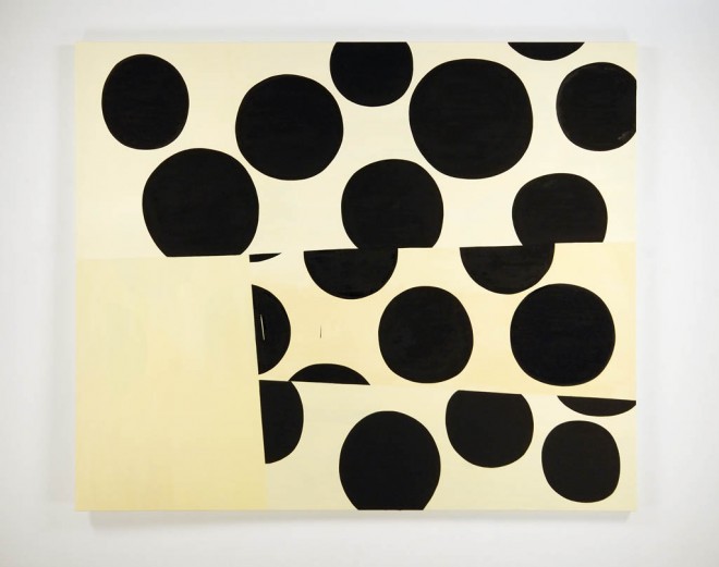 Untitled (black dots on swatches)